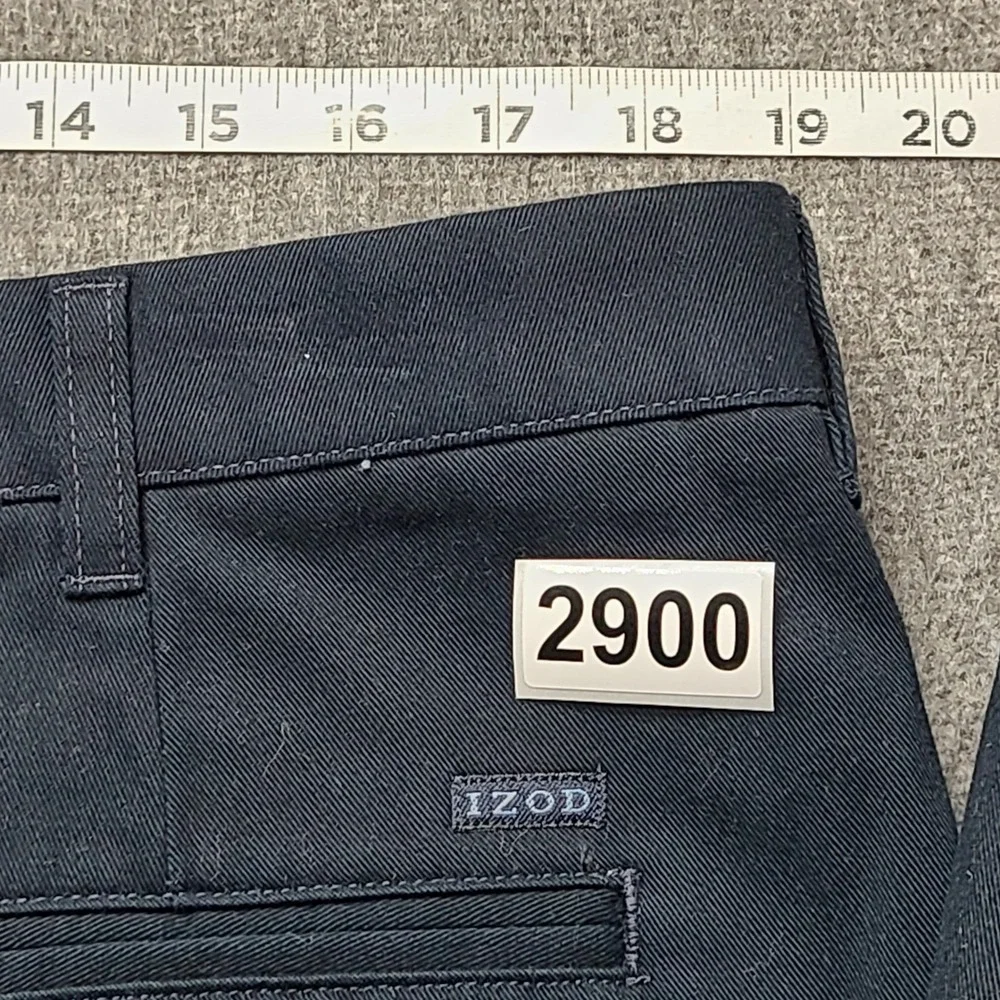 IZOD Mens 38x29 Navy Blue Pleated Cotton Twill Sportflex Pants Metrix Fit